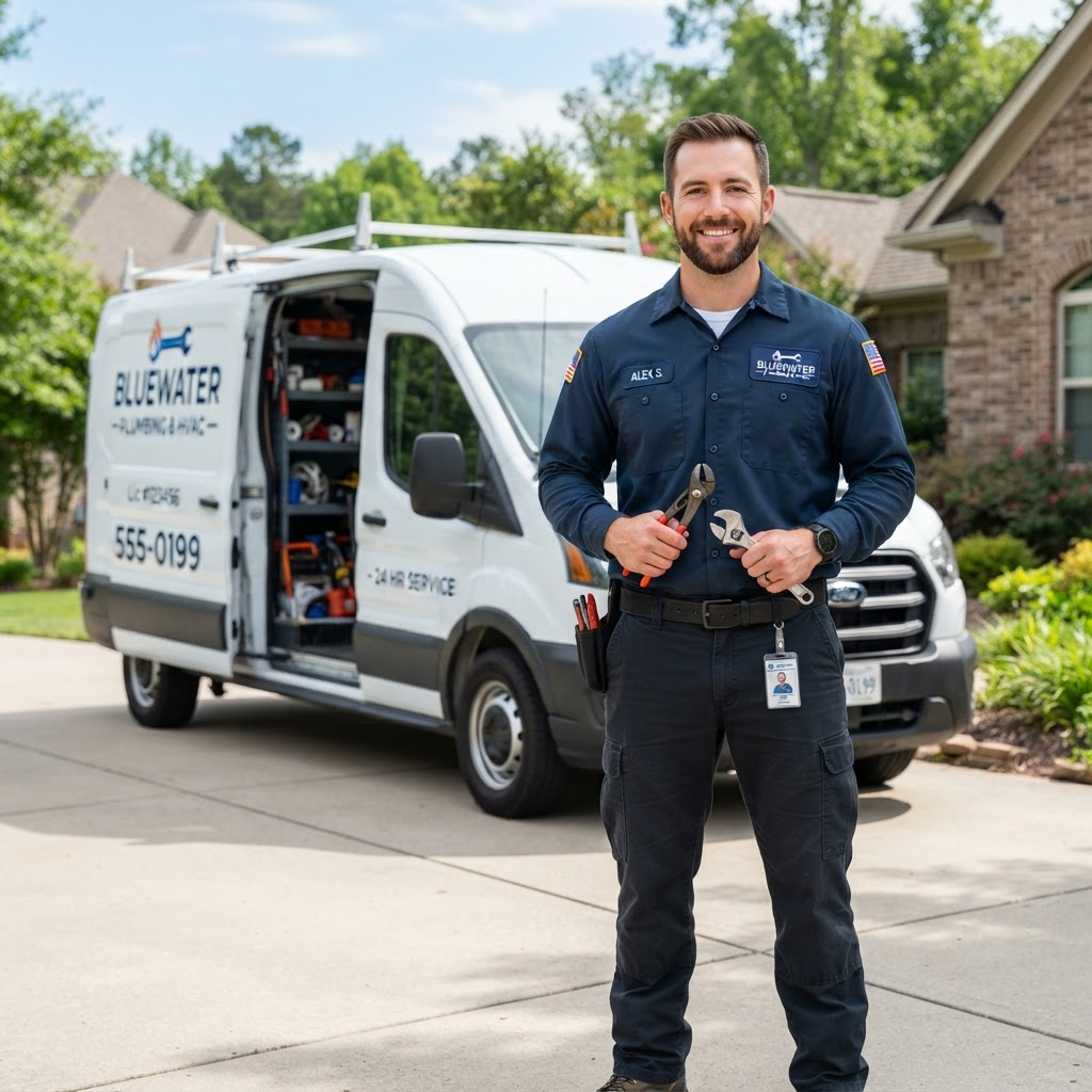 Preview of the BlueLine Plumbing and HVAC sample website